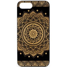 Husa vintage din lemn acacia pentru iPhone 7/8, pirogravura - Acacia wood vintage case for iPhone 7/8, phyrography "Oriental mandala"