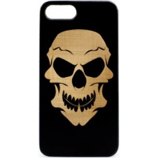 Husa VINTAGE din lemn acacia pentru iPhone 7/8, pirogravura - Acacia wood vintage case for iPhone 7/8, phyrography "Tribal Skull"