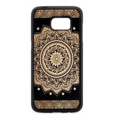 Husa suvenir din lemn acacia pentru Samsung Galaxy S7, pirogravura - Acacia wood vintage case for Samsung Galaxy S7, phyrography "Oriental Mandala"