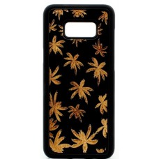 Husa vintage din lemn acacia pentru Samsung Galaxy S8, pirogravura - Acacia wood vintage case for Samsung Galaxy S8, phyrography "Maria Leaves"