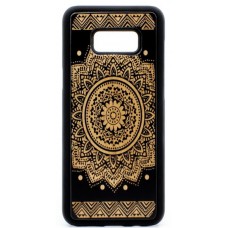 Husa vintage din lemn acacia pentru Samsung Galaxy S8 Plus, pirogravura - Acacia wood vintage case for Samsung Galaxy S8 Plus, phyrography "Oriental Mandala"